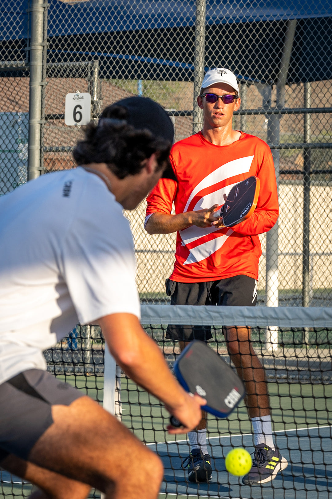 Chiron Burl playing pickleball at Fritz Burns Park in La Quinta CA