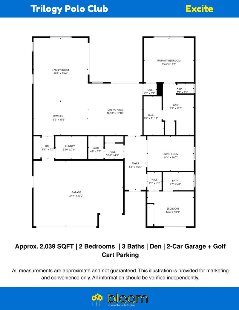 Excite Floor Plan – Trilogy Polo Club, Indio CA