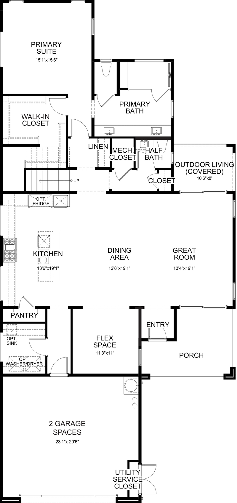 Moderne floor plan at Cotino, Rancho Mirage — first floor, official architectural drawing