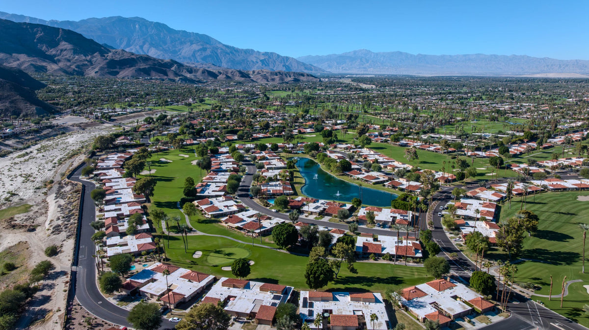 Aerial view of Sunrise Country Club and the surrounding mountains