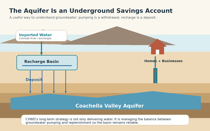 Coachella Valley aquifer groundwater recharge diagram