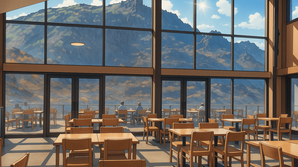 Bighorn Café overlooking the desert bighorn sheep habitat at The Living Desert