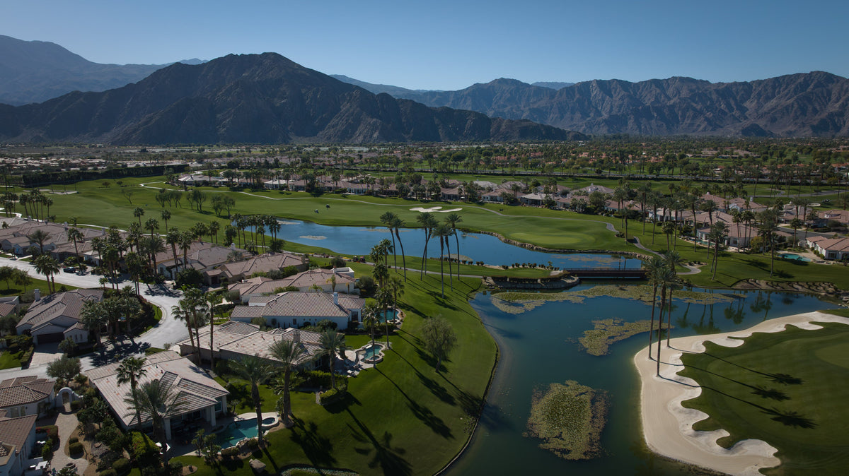 Homes, lakes and fairways beneath the Santa Rosa Mountains. Photograph by Mark Miller, February 8, 2026.