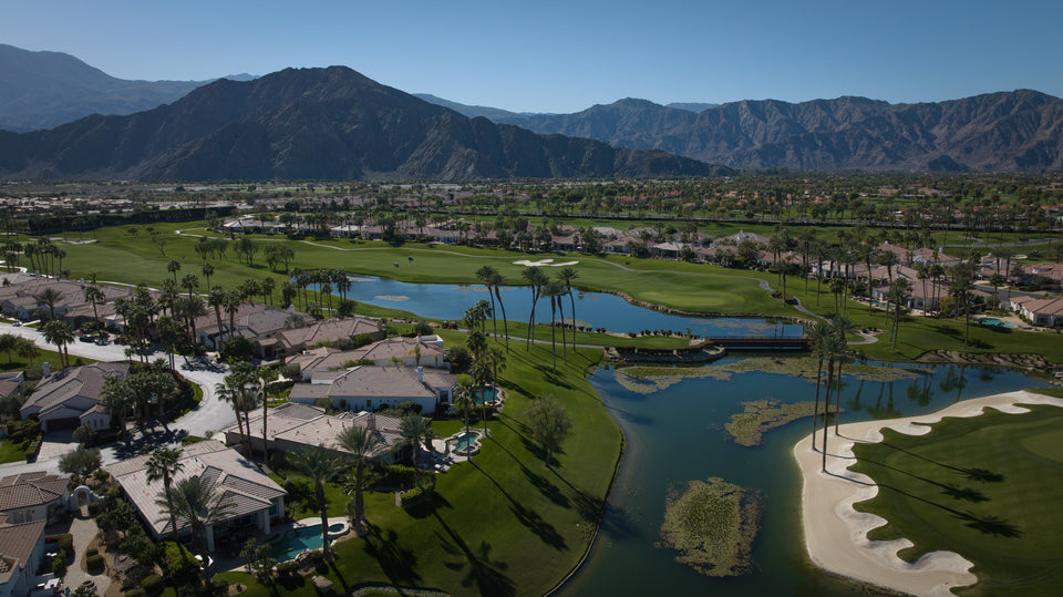 Homes, lakes and fairways beneath the Santa Rosa Mountains. Photograph by Mark Miller, February 8, 2026.