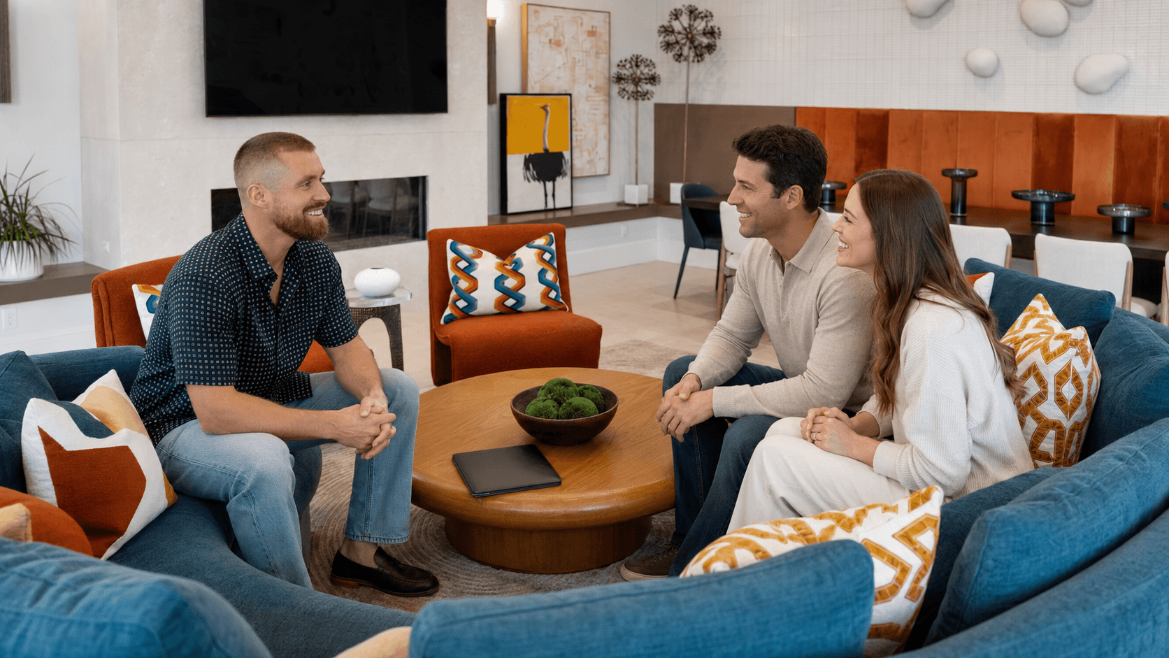 Mark Miller visiting clients about selling their Cotino home