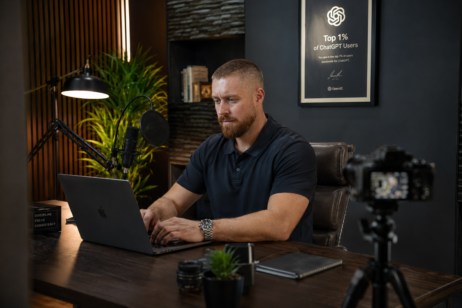 Mark Miller working in his home office