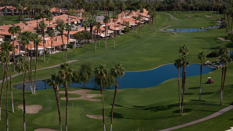 palm valley country club golf course with condos
