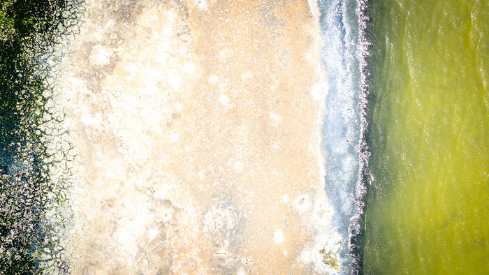 Aerial view of the Salton Sea shoreline