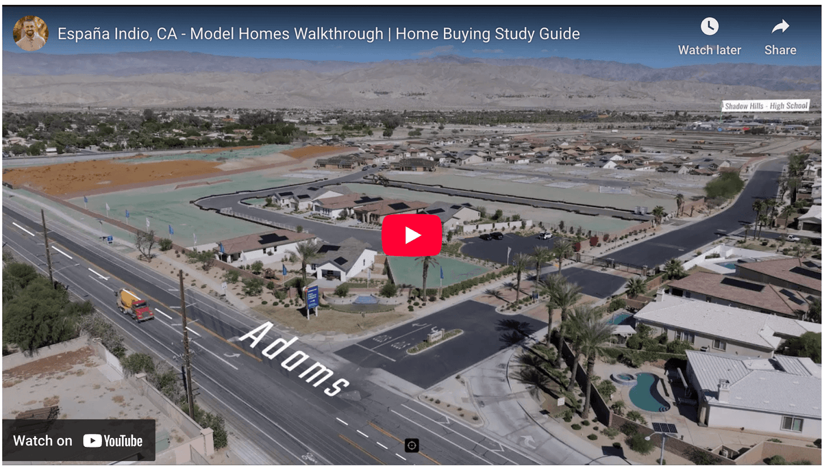 drone view of the community of España — Indio, California 