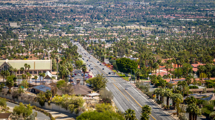 South Palm Desert highway 74 looking north down showing the elevation