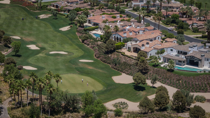 The Hideaway Golf Club in La Quinta with fairway homes and Santa Rosa Mountain views