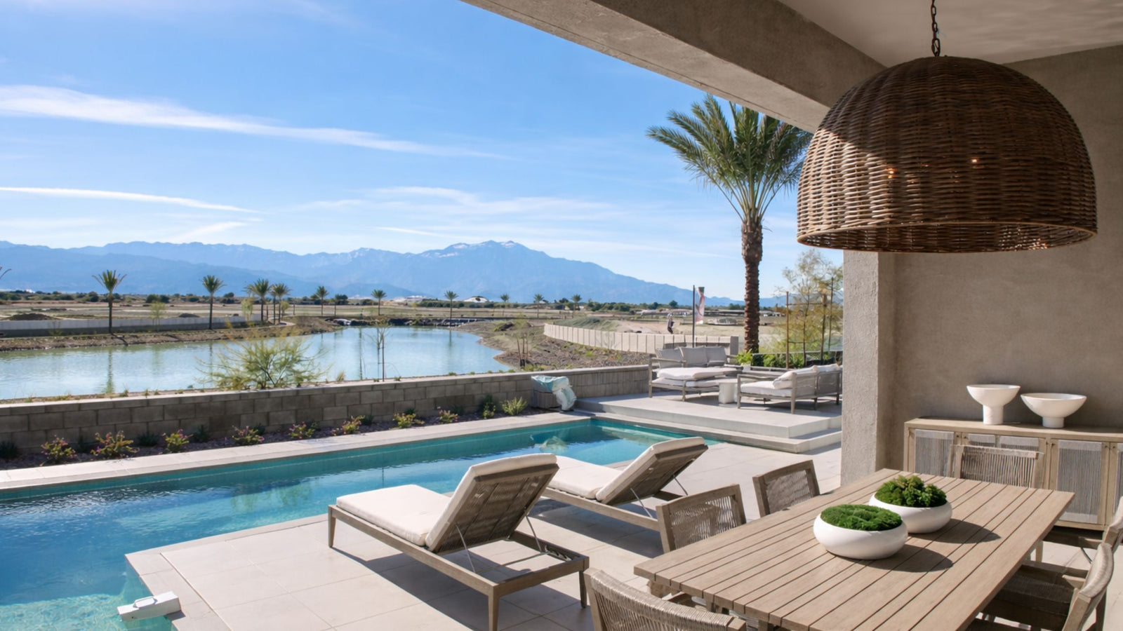 views of the lake from desert retreat indio