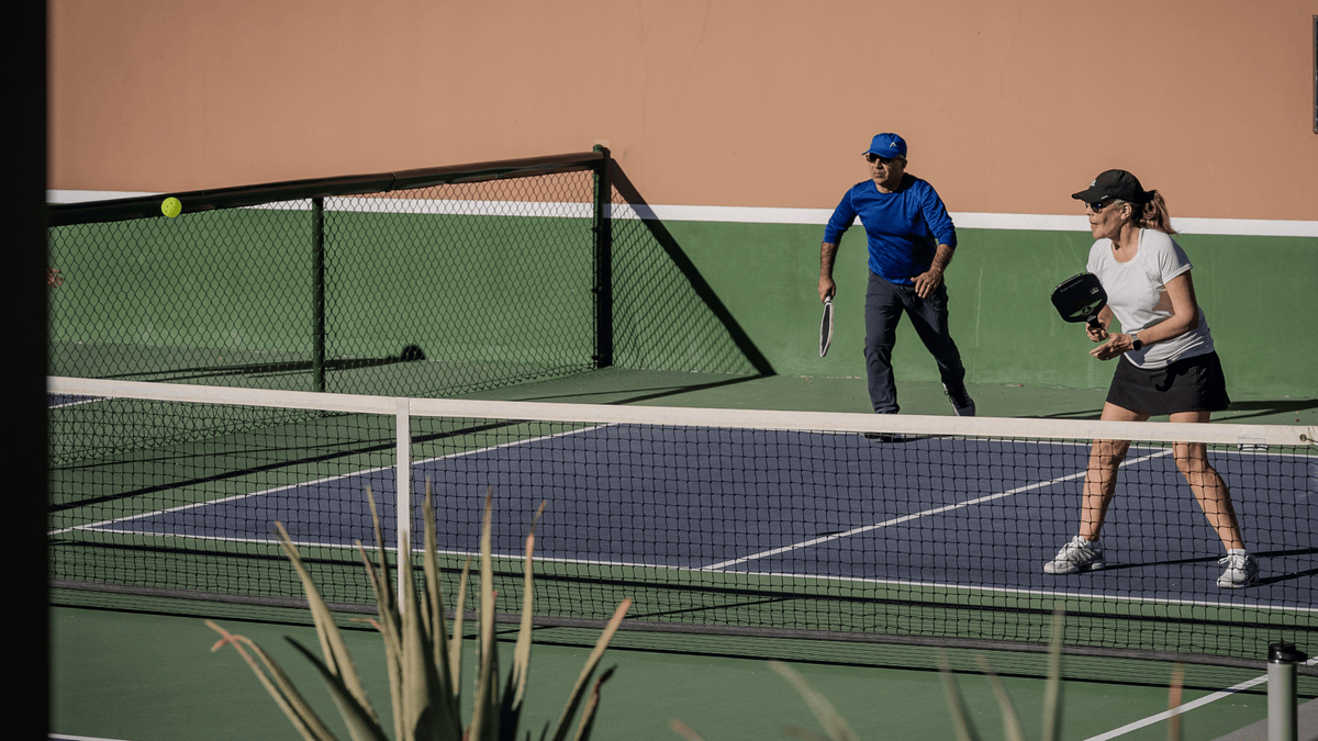 Morning pickleball play at Trilogy Polo Club in Indio, California