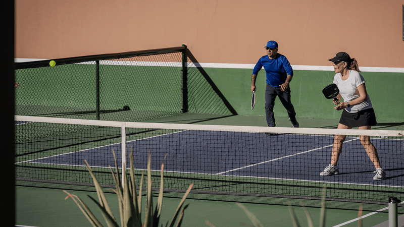 Morning pickleball play at Trilogy Polo Club in Indio, California