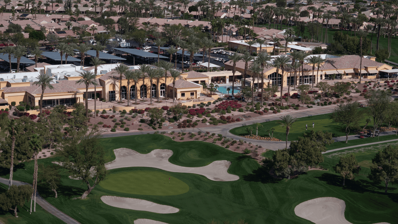 view of the sun city palm desert clubhouse