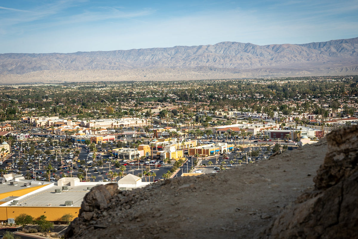 View across Palm Desert and the valley from the Bump and Grind trail area