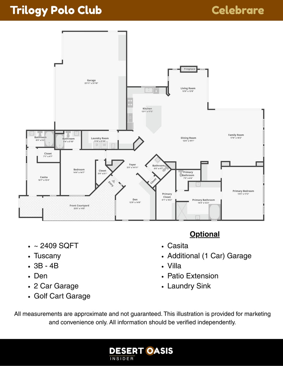 Celebrare Floor Plan - Trilogy Polo Club, CA