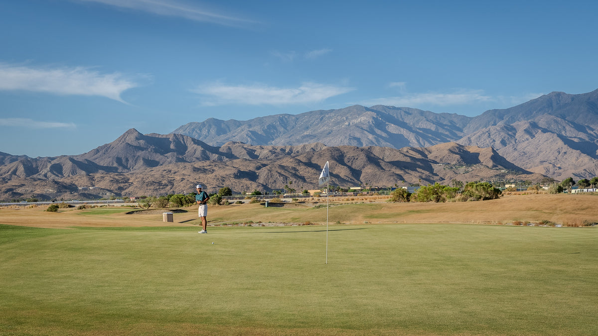 Cimarron Golf Resort and mountains in Cathedral City