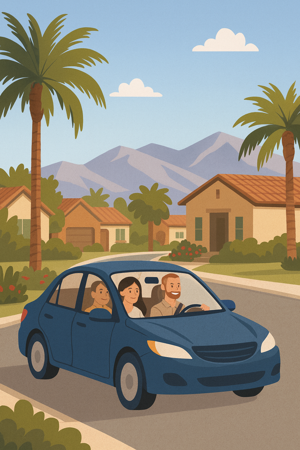 Mark Miller driving clients around during a community tour.