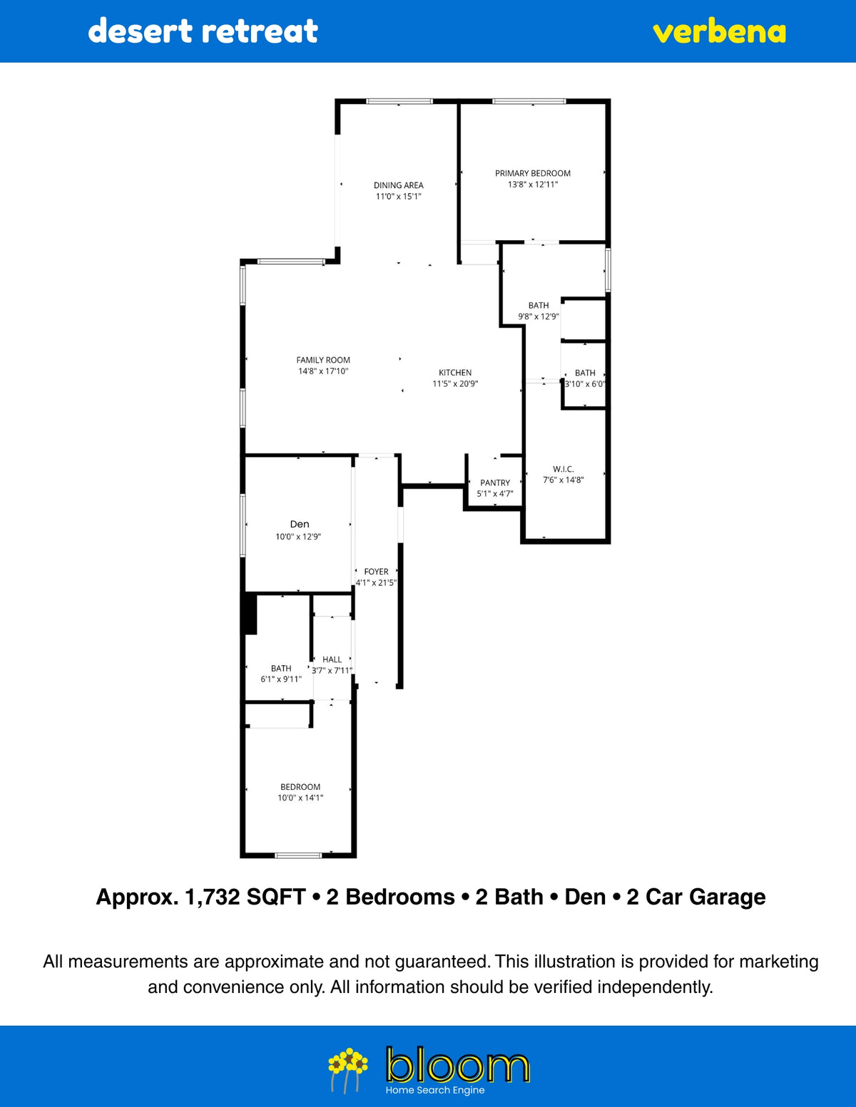 Verbena Floor Plan – Desert Retreat (Indio, CA)
