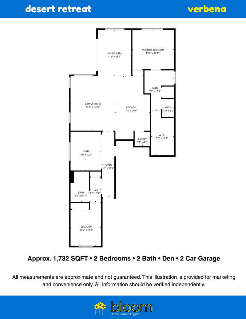 Verbena Floor Plan – Desert Retreat (Indio, CA)
