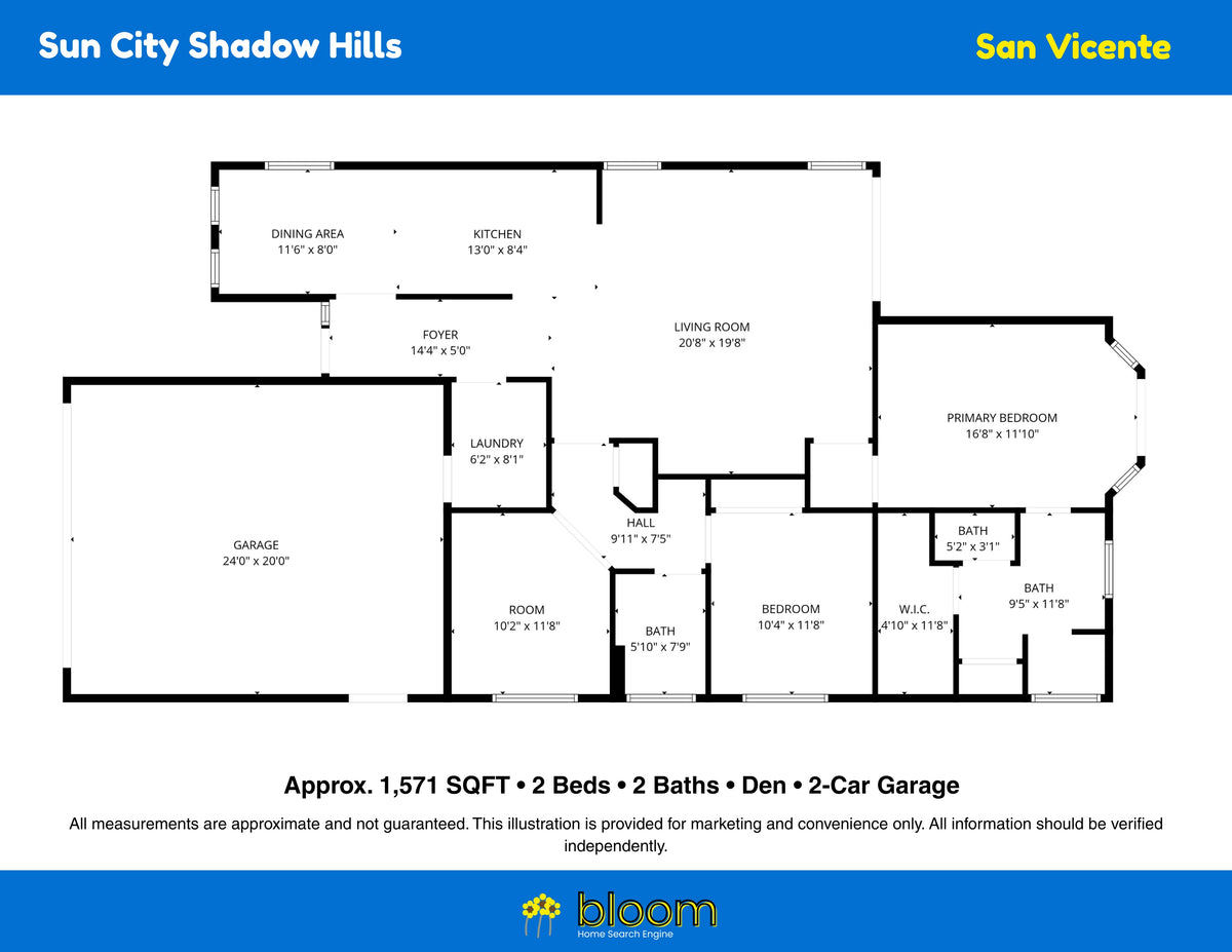 San Vicente Floor Plan – Sun City Shadow Hills, CA