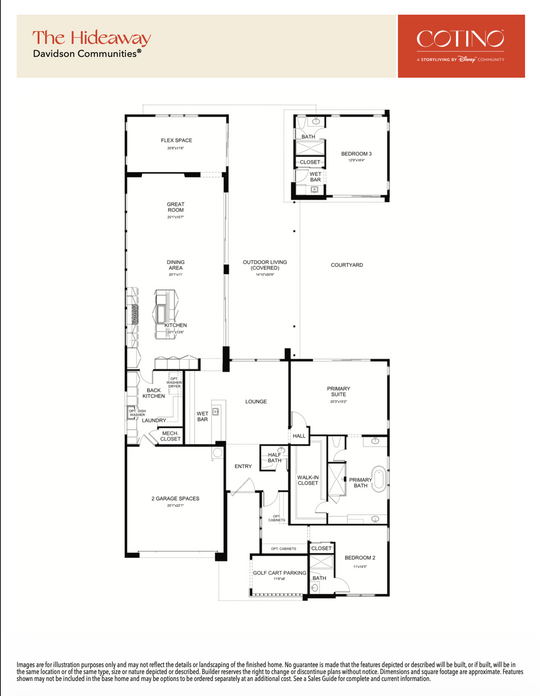 Hideaway Floor Plan | Cotino, Rancho Mirage CA (Disney)
