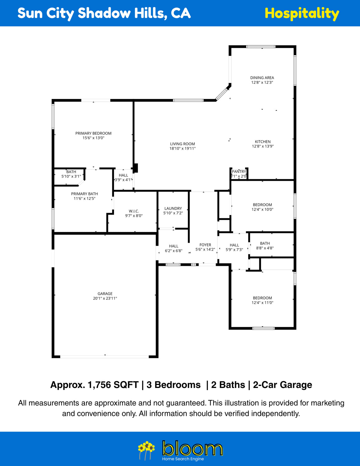 Hospitality Floor Plan – Sun City Shadow Hills, CA
