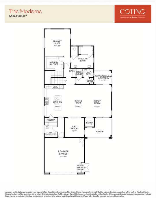 Moderne Floor Plan | Cotino, Rancho Mirage CA (Disney)