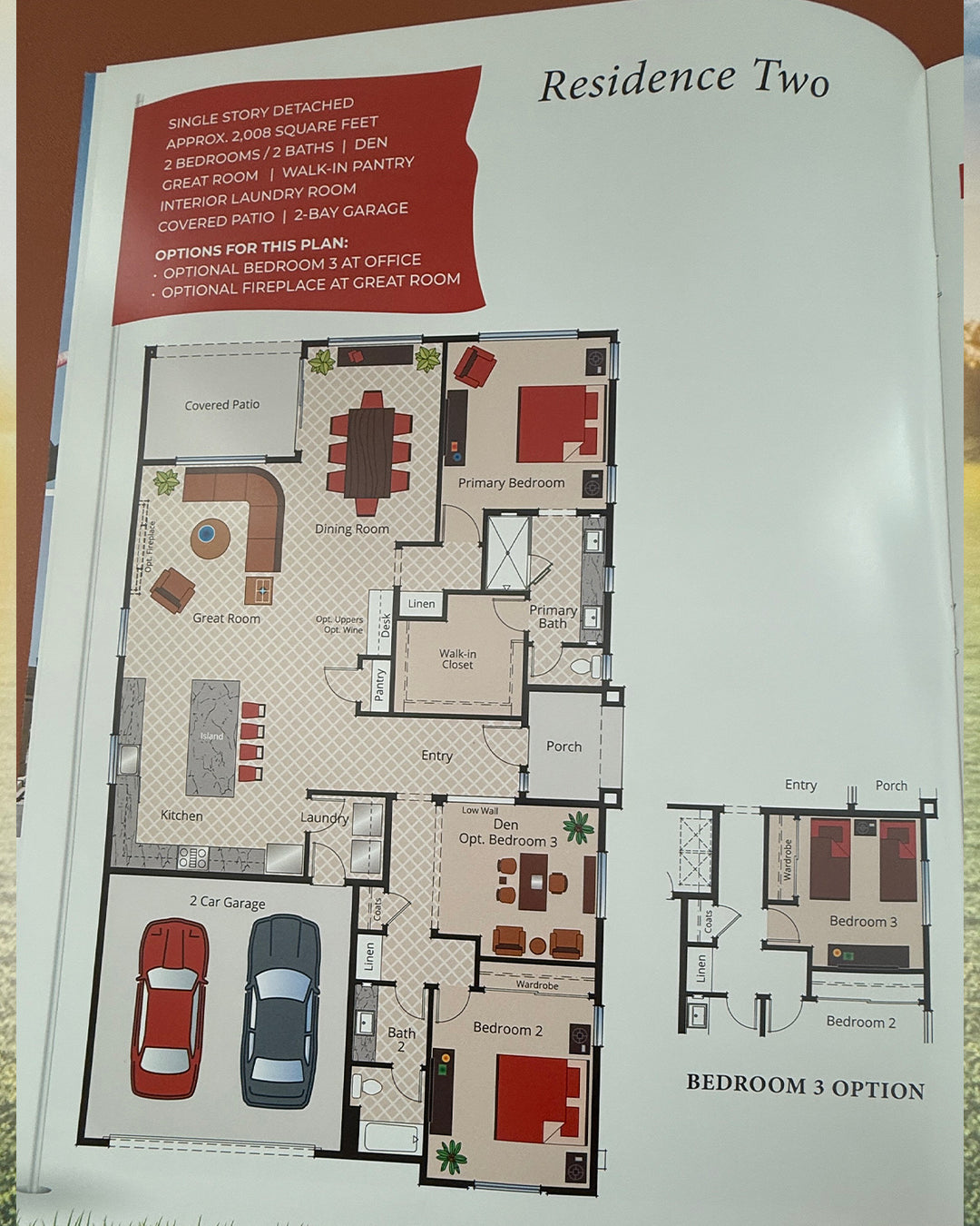 Residence Two - Floor Plan - The Gallery, Indian Palms CC - Indio, CA