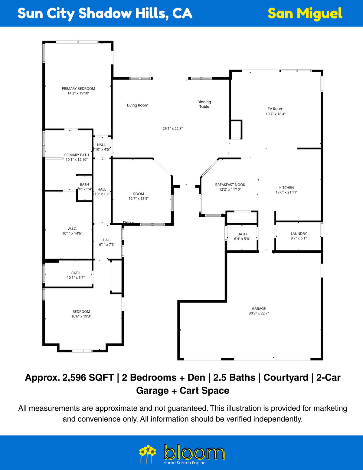 San Miguel Floor Plan – Sun City Shadow Hills, CA