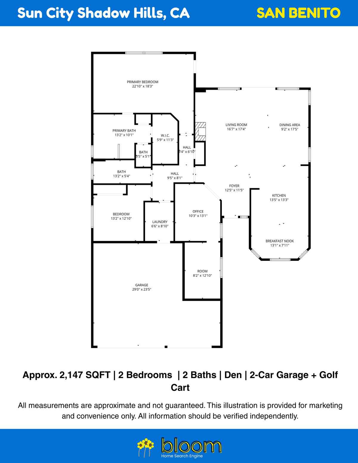 San Benito Floor Plan – Sun City Shadow Hills, CA