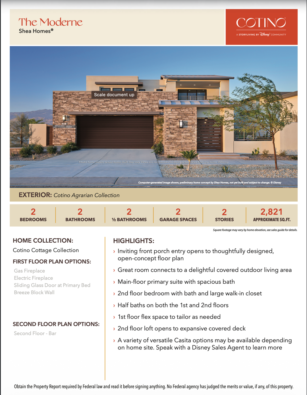 Moderne Floor Plan | Cotino, Rancho Mirage CA (Disney)