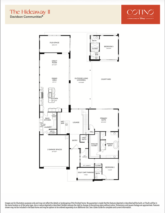 Hideaway II Floor Plan | Cotino, Rancho Mirage CA (Disney)