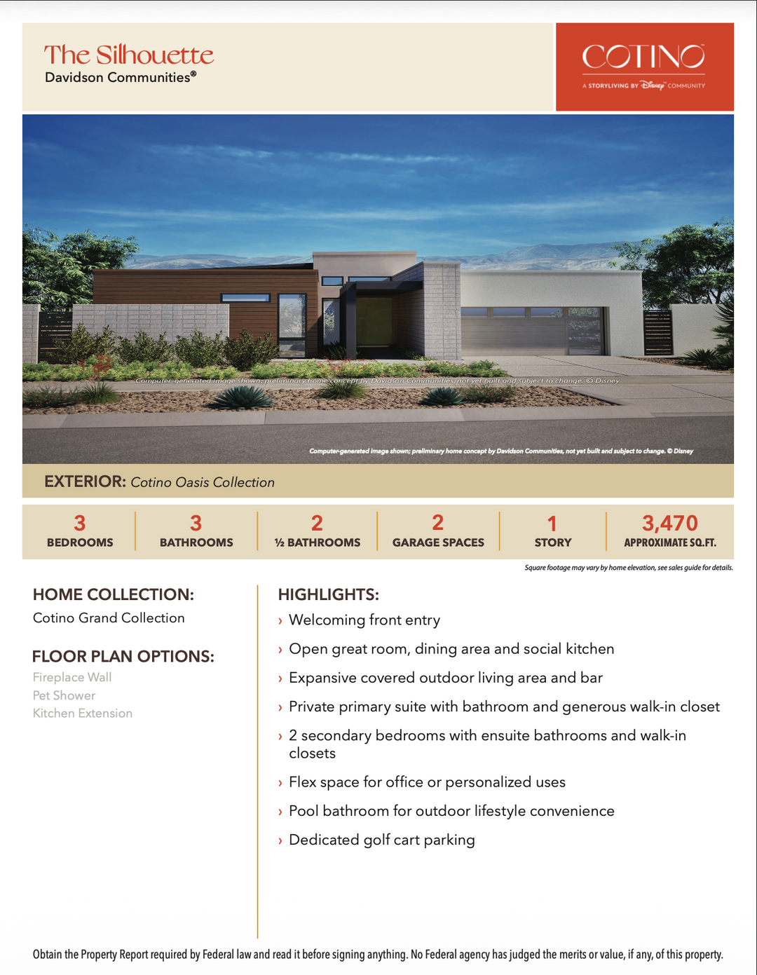 Silhouette Floor Plan | Cotino, Rancho Mirage CA (Disney)