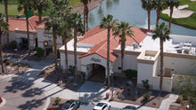 shadows restaurant in sun city shadow hills front of the building with lake a golf views in the back 