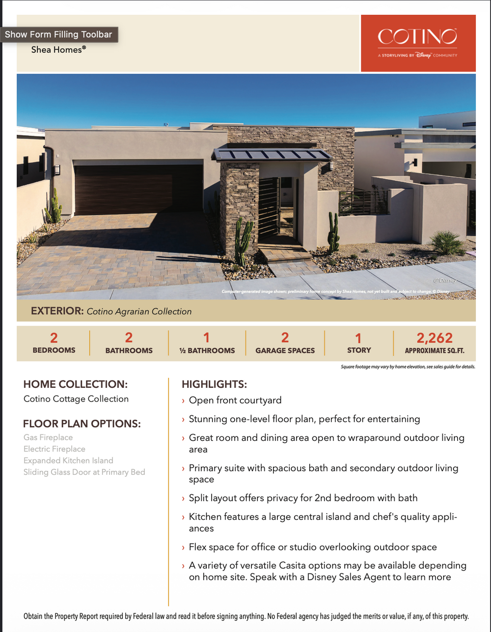 Atelier Floor Plan | Cotino, Rancho Mirage CA (Disney)