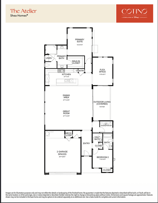 Atelier Floor Plan | Cotino, Rancho Mirage CA (Disney)