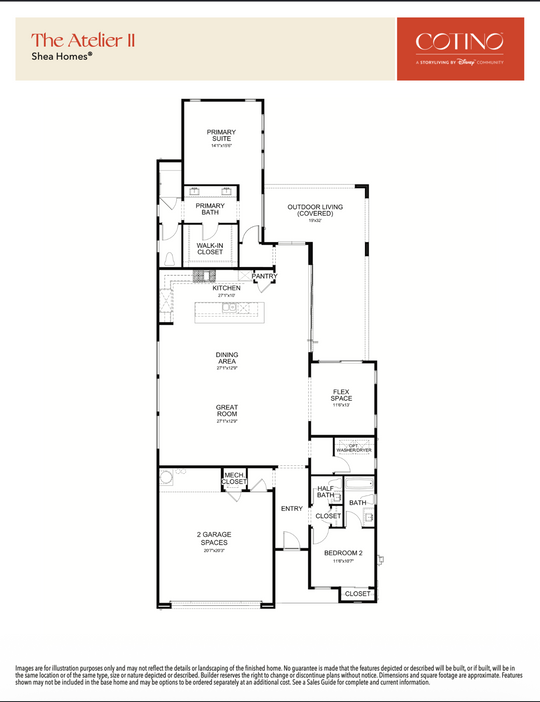 Atelier II Floor Plan | Cotino, Rancho Mirage CA (Disney)