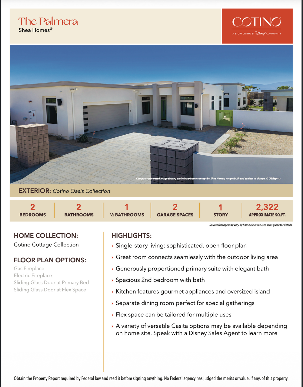 Palmera Floor Plan | Cotino, Rancho Mirage CA (Disney)
