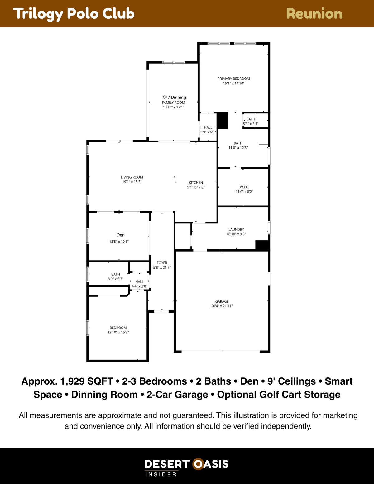 Reunion Floor Plan - Trilogy Polo Club, CA