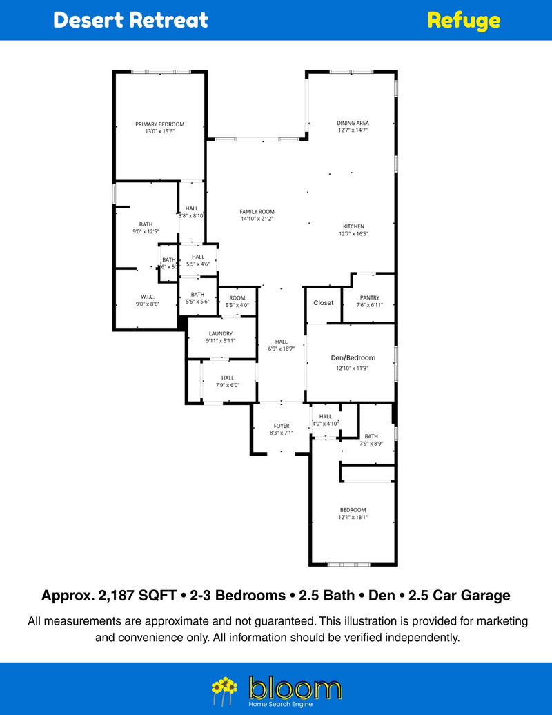 Refuge Floor Plan – Desert Retreat (Indio, CA)
