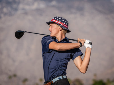 Close view of a golfer following through with a golf club at Cimarron Golf Resort. Photo by Mark Miller, Cathedral City, September 26, 2026.