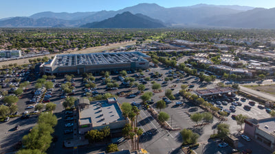 Costco La Quinta and surrounding neighborhoods with mountains in the background, photographed by Mark Miller on October 27, 2026.