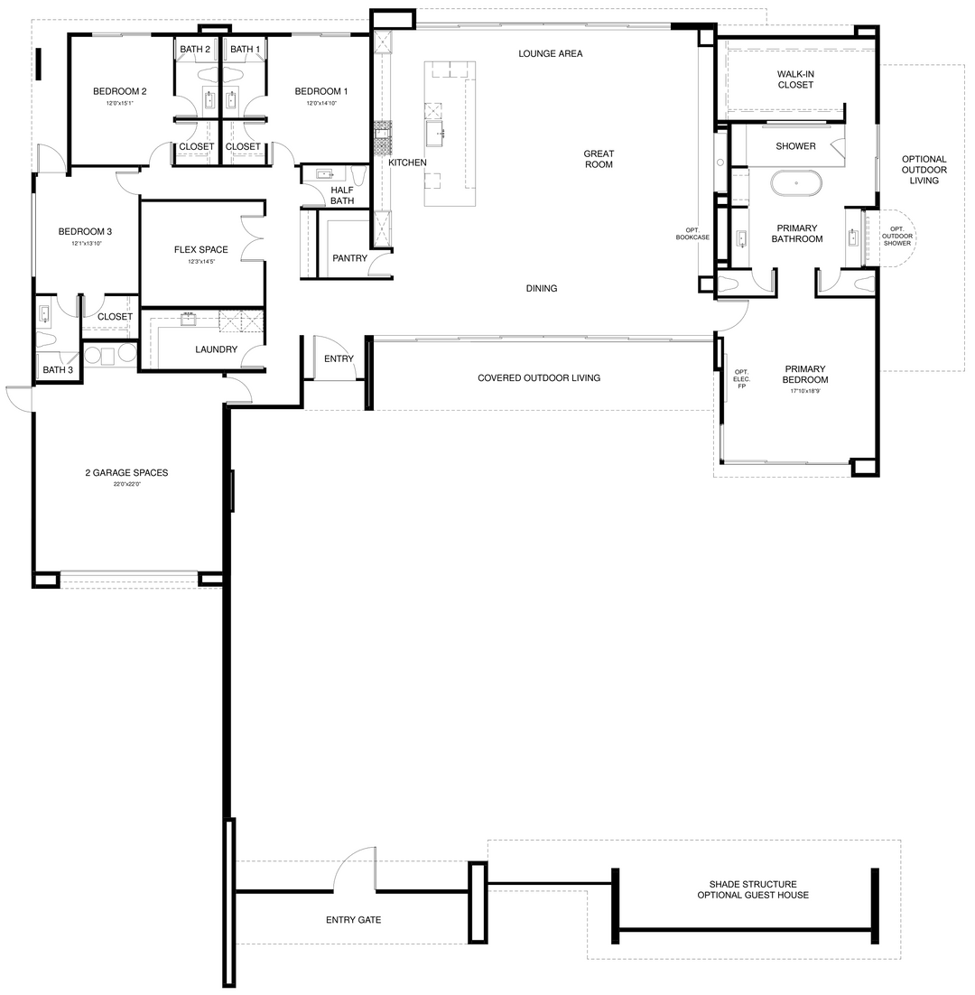 Mirage floor plan by Brian Foster Residences at Cotino, Rancho Mirage, California