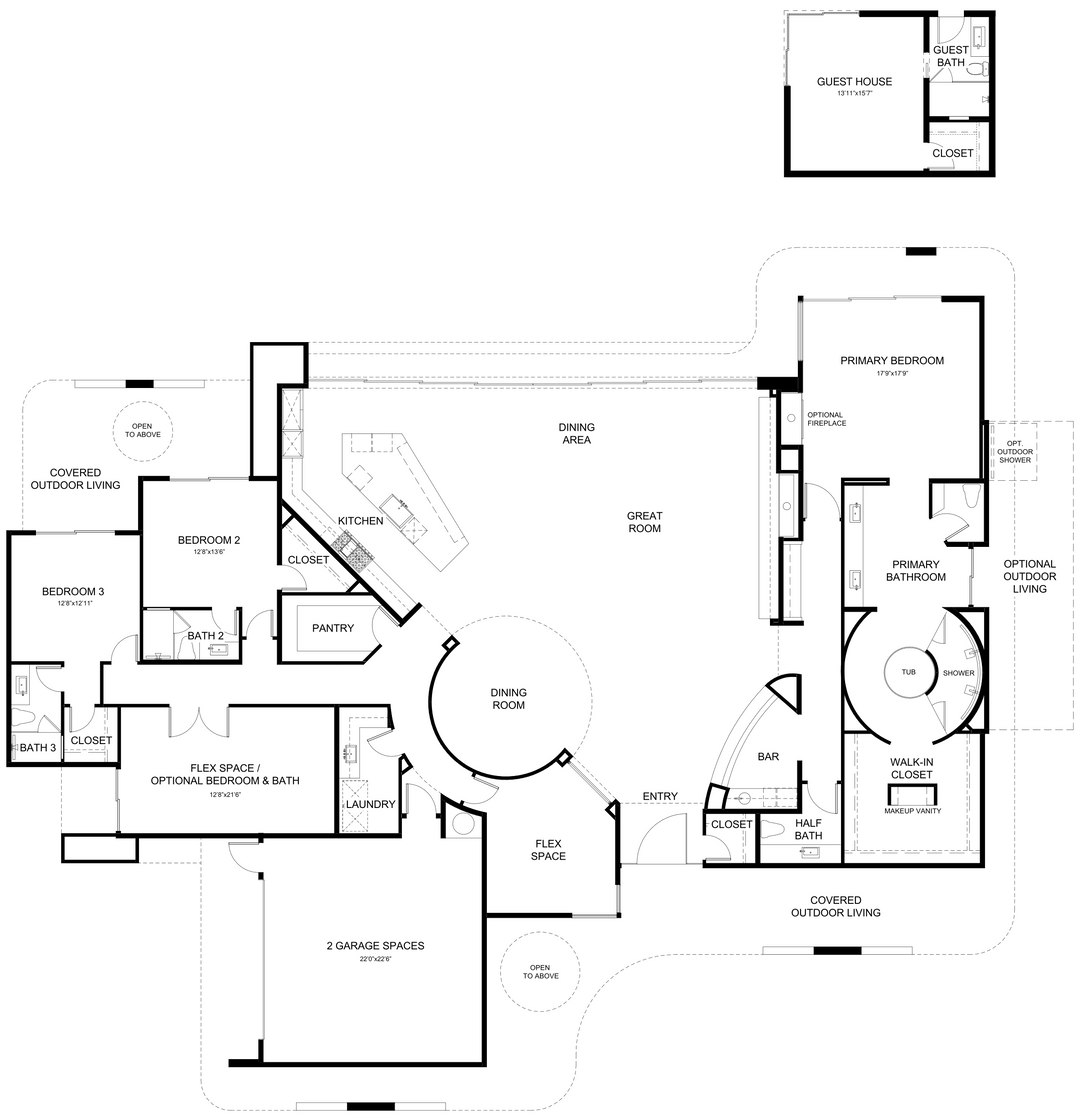 Pinnacle floor plan by Brian Foster Residences at Cotino, Rancho Mirage, California