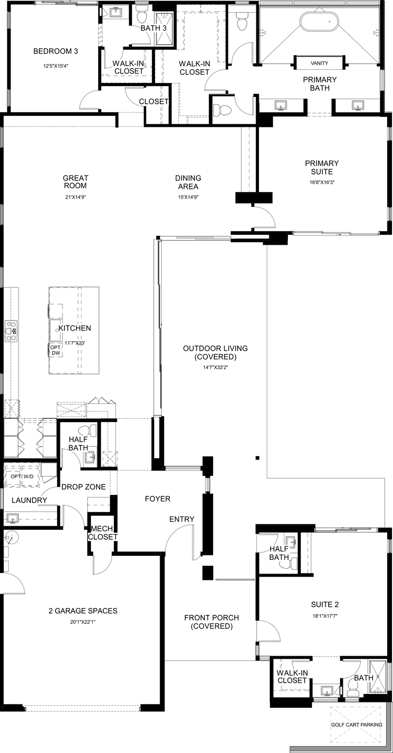 Canvas floor plan at Cotino, Rancho Mirage — first floor, official architectural drawing