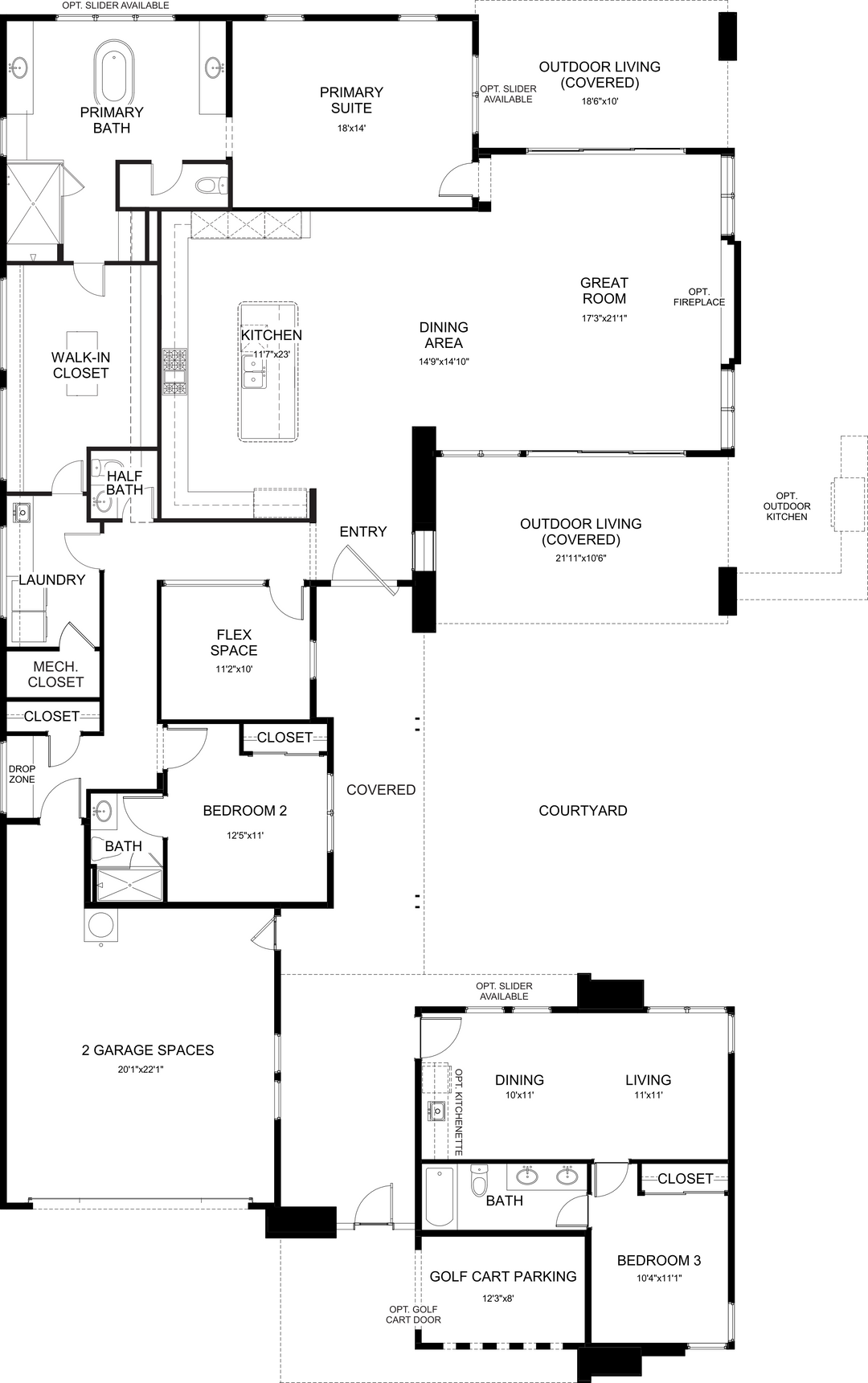 Cielo floor plan at Cotino, Rancho Mirage — first floor, official architectural drawing