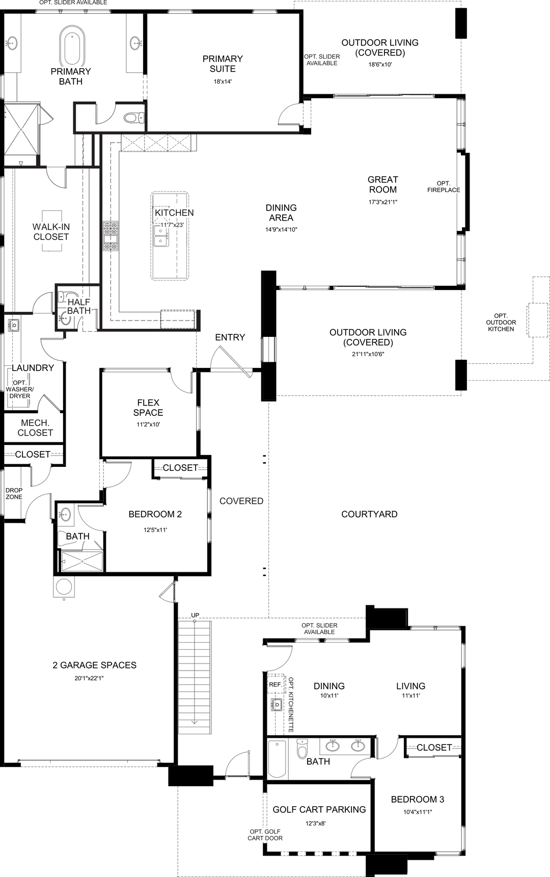 Cielo II floor plan at Cotino, Rancho Mirage — first floor, official architectural drawing