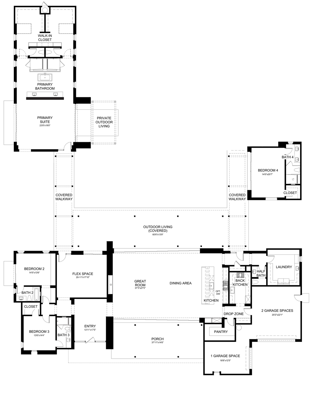 Portrait floor plan by Davidson Communities at Cotino, Rancho Mirage, California